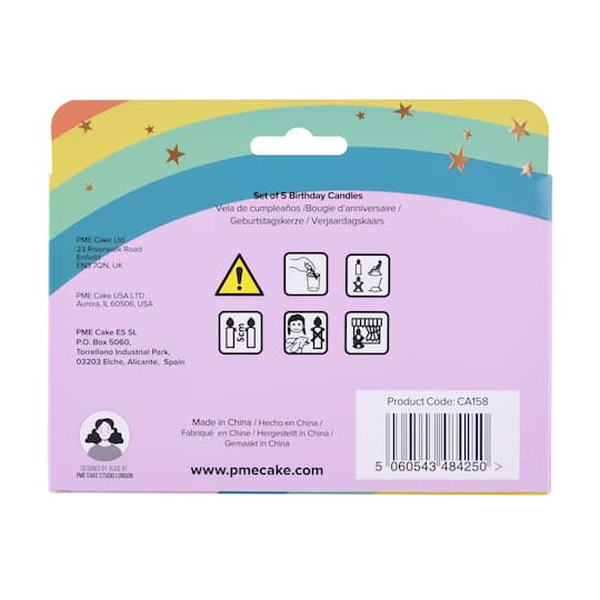 PME Party® Rainbow Birthday Candle Set
